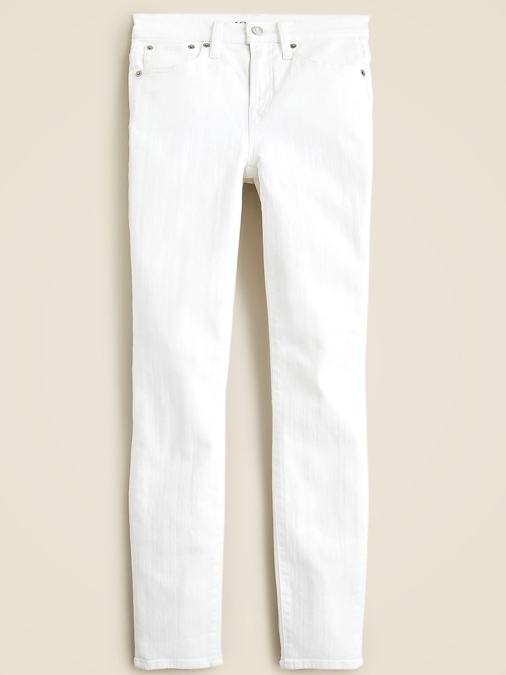 J. Crew| Toothpick 9” Rise White Denim Skinny Stretch Jeans Sz 29